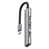 Ally 4ın1 Type-C+3.5mm+Usb Girişli Çoğaltıcı Adaptör Çevirici HUB-(5775)