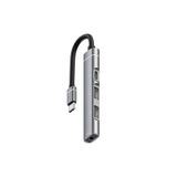 Ally 4in1 Type-C+3.5mm+Usb Girişli Çoğaltıcı Adaptör Çevirici Hub - Gri
