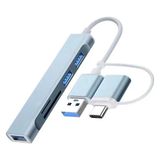 Ally A-807 5in1 Type-C + USB Girişli USB 3.0 Çoğaltıcı Hub ADAPTÖR-(5775) - NEXORA3994-1554 - Gri
