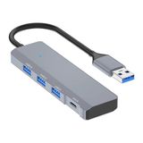 Ally ADS-309A 4in1 USB To USB + Type-C Hub Adaptör Çevirici Dönüştürücü Ço? - FEİ5770-895 - Füme
