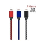 Ally Apple iPhone Uyumlu 13-12 11 3.0A Hızlı Halat Usb Şarj Kablosu 1 MM siyah