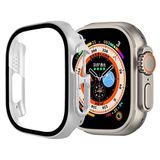 Ally Apple Watch Ultra 49mm için Hard PC Full Koruma Sert Armor Zırh Kılıf GÜMÜŞ