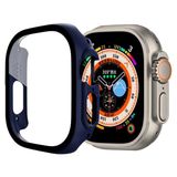 Ally Apple Watch Ultra 49mm için Hard PC Full Koruma Sert Armor Zırh Kılıf LACİVERT
