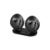 Ally Areks Çift Başlıklı Araç Fanı Oto Fan Vantilatör 12v/24v (USB ILE ÇALIŞIR)