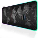Ally Dünya Desenli Rgb LED Işıklı Oyuncu Mouse Pad 300*800*4MM-1852 - Belirtilmemiş - Siyah