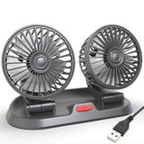 ALLY F410 USB Çift Başlıklı Araç Fanı Oto Fan Vantilatör ve Numaratör, SİYAH