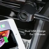 Ally Floveme 3.1A Çıft USB Dıjıtal Ekran Araba Çakmaklık Şarj Cıhazı - Siyah