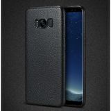 Ally Galaxy S8 Deri Dokulu Premium Soft Siyah Silikon Kılıf