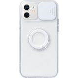 Ally iPhone 11 6.1inç Kılıf Sürgülü Kamera Lens Korumalı Yüzük Standlı Silikon Kılıf ALL-35490 - Beyaz