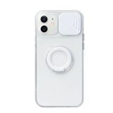 Ally İphone 12 6.1İnç Kılıf Sürgülü Kamera Lens Korumalı Yüzük Standlı Silikon Kılıf-(5775)