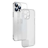 Ally iPhone 13 Pro Max 6.7inch Frosted Glass Şeffaf Kamera Korumalı Kılıf - Beyaz