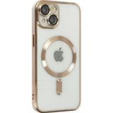 Ally İphone 14 6.1İnç Renkli Kenar Lazer Çerçeveli Magsafe Uyumlu Silikon Kılıf-(5775)