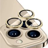 Ally iPhone 14 Pro-14 Pro Max Diamond Taş Işlemeli Alüminyum Alaşımlı Kamera Lens KORUYUCU-(5775) - Yeşil