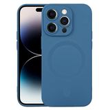 ALLY iPhone 14 Pro 6.1inç Liquid Silica Magsafe Uyumlu Silikon Kılıf MAVİ