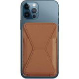 Ally Iphone 15-14- 13-12'ler Için Standlı Deri Cüzdan Magsafe Kartlık Cüzdan KILIF-(5775) - Sarı