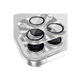 Ally iPhone 15 Pro-15 Pro Max Uyumlu Metal Tempered Kamera Lens Koruyucu GÜMÜŞ