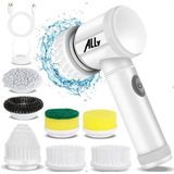 ALLY Magic Brush 5in1 Fırça Başlıklı Şarjlı Temizleme Fırçası Banyo/Fayans/Zemin Temizleyici, BEYAZ