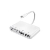 Ally Mobile 5in1 Lightning Hdmı Dijital Av Adaptör+ Otg Usb Hub Kamera Tf Sd Okuyucu - Beyaz