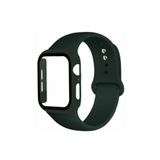 Ally Mobile Ally Apple Watch 4-5-6 44mm Silikon Kordon Kayış Ve Ekran Koruyucu Kılıf Koyu Yeşil