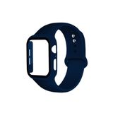 Ally Mobile Ally Apple Watch 4-5-6 44mm Silikon Kordon Kayış Ve Ekran Koruyucu Kılıf Lacivert