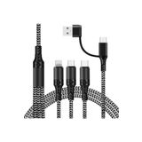 ally mobile Ally Pd Iphone Lightning, Type-C, Mikro Hızlı All In 1 Şarj Kablosu Kopmaz Halat 1.20 - Siyah
