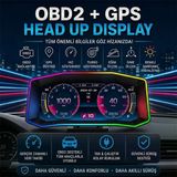 Ally P4 Obd2 + Gps Head Up Display Hud Dijital Hız GÖSTERGESI-(5775)