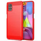 Ally Samsung Galaxy M51 Brushed Carbon Fiber Silikon Kılıf-(5775)