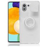 Ally Xiaomi Mi 11 Lite Kılıf Sürgülü Kamera Lens Korumalı Yüzük Standlı Silikon Kılıf ALL-35506 - Beyaz