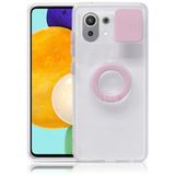 Ally Xiaomi Mi 11 Lite Kılıf Sürgülü Kamera Lens Korumalı Yüzük Standlı Silikon Kılıf ALL-35506 - Pembe