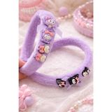 ALLYA MİNİ DRESS Kuromi Figürlü Fiyonk Detaylı Tüylü Peluş Taç