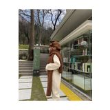 ALM Peluş Örgü Atkı Şal mbcr