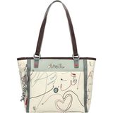 Alma Kadın Shopper Çanta 31 cm Şık ve Geniş Çok Gözlü Günlük Omuz Çantası - Çok Renkli