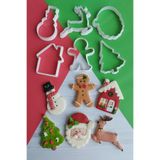 Almalı 6'lı Christmas Kurabiye Kalıbı Noel Baba Kardan Adam Yılbaşı Ağacı Geyiği Ev Adam Ginger