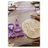 almalions Barbie Temalı Kurabiye Kalıbı Seti - Hamur Şekillendirici - Şeker Hamuru Kalıp - Oyun Hamuru - 5 Adet