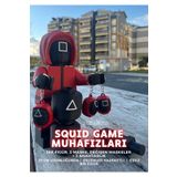 almalions Squid Game 23 Cm Asker Muhafız Figürü - 3 Farklı Maske Tek Figür + 3 Adet Anahtarlık - Oynar Eklem