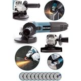 Alman 2400 Watt Profesyonel Avuç Içi Spiral Taşlama Makinesi 125 mm + 10 Disk - 1 Adet