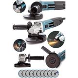 Alman 2600 Watt Profesyonel 125 mm Avuç Içi Spiral Taşlama Makinesi + 10 Disk