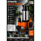 Alman 3.5 Hp Foseptik Dalgıç Pompa Kirli Su Pompa Şamandıralı Dikine 8Mt