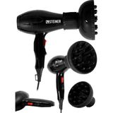 Alman 3400 Watt Ac Motor Saç Kurutma Makinesi Professional Fön Makinesi + Difüzör + 2 Adet Başlık - Siyah