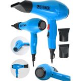 Alman 3800 Watt Profesyonel Saç Kurutma Makinesi Fön Makinesi Ac Motor MS-9001 Mavi + 2 Adet Başlık
