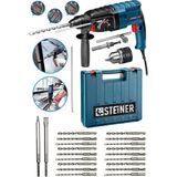 Alman 4000 Watt Profesyonel Kırıcı Hilti Darbeli Matkap + 20 Adet Uç + Mandren