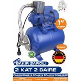 Alman Bakır Sargılı QB60 0.37 Kw 0.5 Hp 24L Yatay Genleşme Tank -- Otomatik Hidrofor Bina Bahçe Su Pompası – 2 Kat 4 Daire - Dublex- Su Basıncında Profesyonel Çözüm