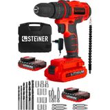 Alman Darbeli 58 V 5 Ah Metal Şanzıman Çift Akü Şarjlı Vidalama Matkap Red Set