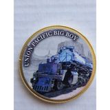 Alman Demiryolu Serisi Union Pacific Big Boy Altın Kaplama Bakır Hatıra Madalya. 3.3cm Çap Çok Nadir
