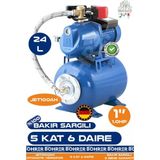 Alman JET750AH 0.75 Kw 1.0 Hp 24L Yatay Genleşme Tank -- Otomatik Hidrofor Bina Bahçe Su Pompası – 4 Kat 8 Daire - Dublex- Su Basıncında Profesyonel Çözüm