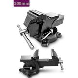 Alman Modeli Pro Çelik Kol 100 mm 4" 360" Dönerli Taban Dövme Çelik Sabit Tezgah Masa Mengenesi