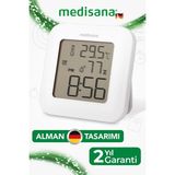 Alman Tasarım Dijital Geniş Ekranlı Saat Sıcaklık Isı Alarmlı Nem Ölçer Termometre