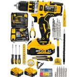 Alman Technology 56 V 5 Ah Darbeli Çift Akülü Şarjlı Vidalama Matkap 32 Parça Hobi Set