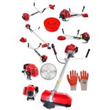 Alman Turbo 9200 Yan Tipi Benzinli Motorlu Kırmızı Ot Çim Çalı Biçme Makinesi Tırpanı