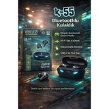 Almanara Project K-55 Pro Kablosuz Kulaklık – Hi-Fi Ses Kalitesi, Düşük Gecikme, Usb-C Şarjlı Gaming Kulaklık - Siyah